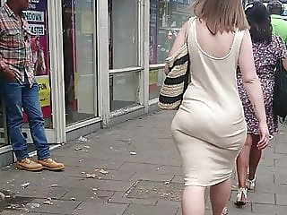 Big Phat Ass, Wide Hips & Jiggly Booty In Tight Sundress VPL