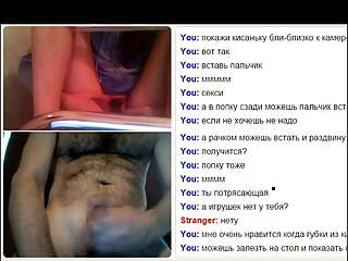 Videochat #011 Very hairy teen and my dick