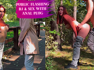Public Sucking dick and sex with anal plug – KleoModel