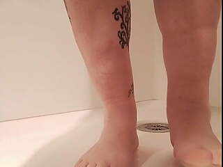 Cute little pee on my feet in the shower!
