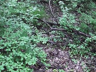 Spying a wonderful girl masturbating in the woods