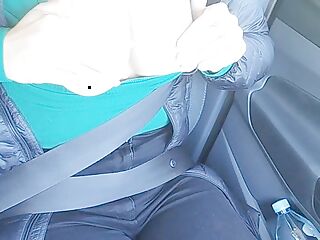 fun in the car with tits