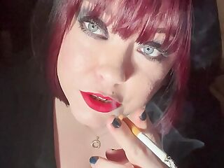 British Tart Tina Snua Tugs On Her Perky Nipples & Chain Smokes 2 Cigarettes - Big Tits BBW Satisfies Yr Smoking Fetish