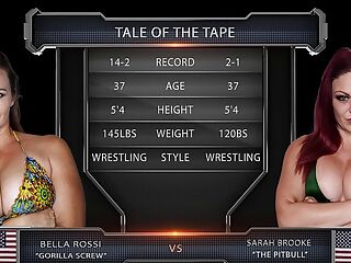 Women Wrestling with Bella Rossi against Sarah Brooke and rough strapon sex for the loser
