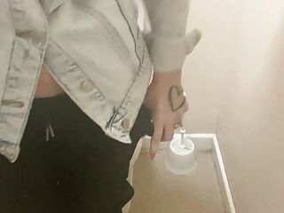 Classy Filth pissing in public toilets