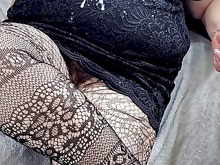 Evening Plans Ruined By Big Cum Load On Dress, Classy Fat Ass Pawg Milf In Pantyhose JerkIng Off Black Cock (POV, JOI)