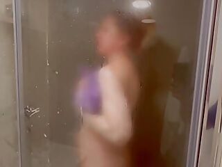 Step mom and step son share hotel stepmom showering whilst stepson watched