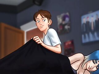 Seduce Girlfriend on his bedroom. Summertime saga Eve sex scene.