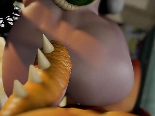 Bowsette Fucked From Behind in POV - Super Mario Porn Parody