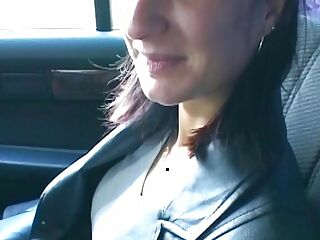 German beauty masturbating in the back of the car