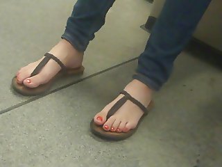 Toes in Thong Sandals