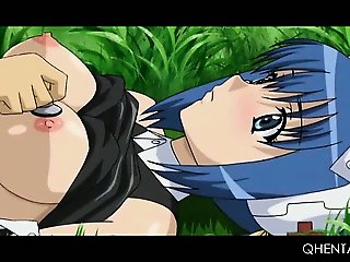 Hentai sexy princesses get tits and cunt fucked hard outdoor