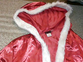 Red &amp; White Faux Fur Satin Santa Robe