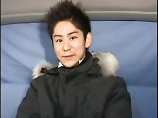 Cute Japanese twink gets sucked in a limo