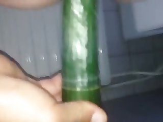 Cucumber ass fucking