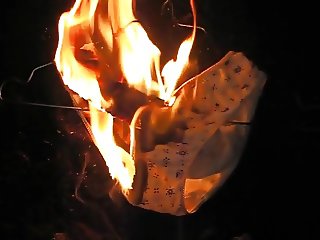 burnning stolen panties
