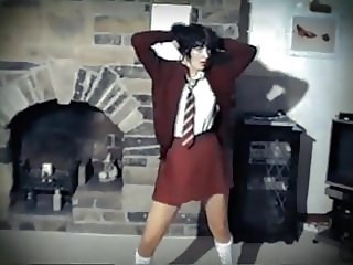 ONE WAY OR ANOTHER - British schoolgirl uniform strip dance