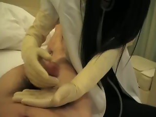 asian doctor latex gloves