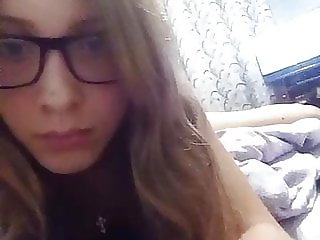 Russian girl teasing in her mom's bed