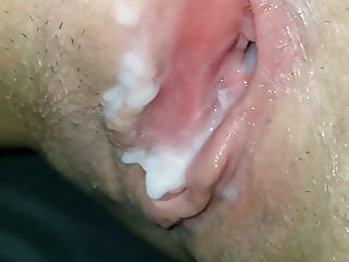 Creampie for the GF. Dirty talking whore she is. 