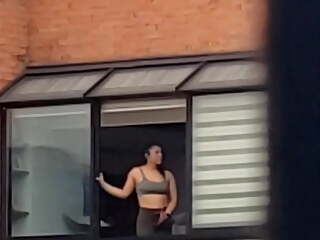 A hot fit neighbor finishing her training (part 2)