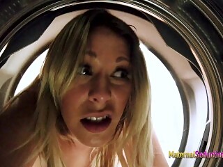 Step Mom is Stuck in the Dryer and Fucked by her Son - Nikki Brooks