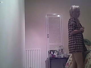 Hot blonde lodger caught on camera after a shower