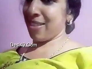 Tamil aunty takes selfie with boobs full of milk