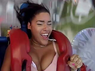 Latina bounces on park ride