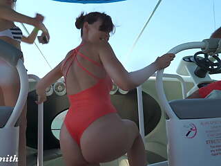 Jeny Smith on a Speedboat!