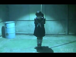 Japanese Schoolgirl tied and gagged in warehouse