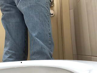 Hidden camera in the toilet, women pissing, pee