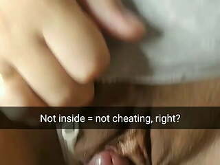 Not inside – it isn’t cheating says my stepsister before I rub her