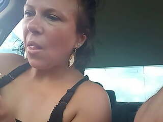 Baby poppers in drive-thru with Daddy