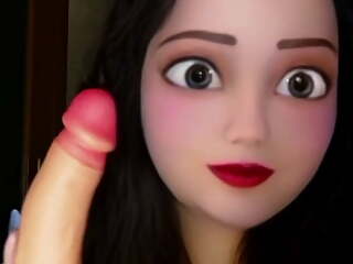 Happy doll plays with dildo