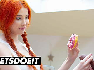 Big Boobs Redhead Gisha Forza Wanted A Donut So Much That She Fucked Muscular Stranger - LETSDOEIT