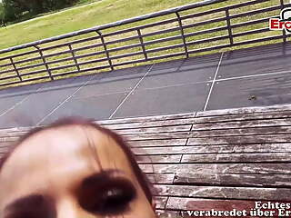German Teen with big tits pick up for a hot pov ooutdoor fuck