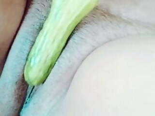 Desi pussy style with cucumber 