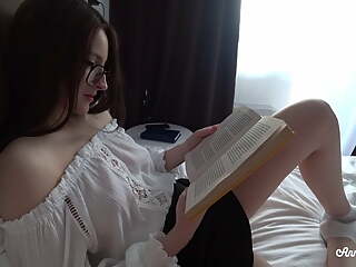 Hot Stepsister reading a book and playing with my dick - Anny Walker 
