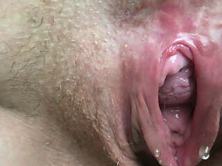 Close-Up My Wide Open Pissing Pussy