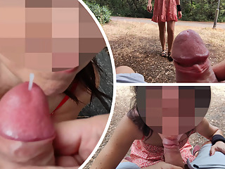 Flashing my dick in front of a young girl in public park and facial cumshot It's very risky with people walking around