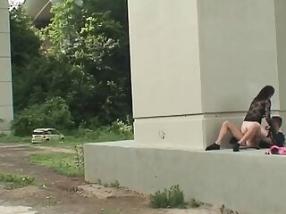 Take a young whore to fuck under a bridge in a public park