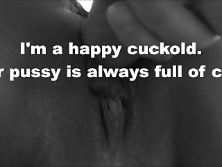 Cuckold watches wife fucking in front