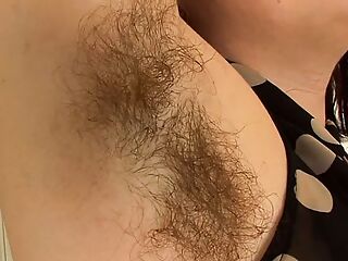 Very hairy pits and pussy babe Simone Delilah pussy rubbing masturbation