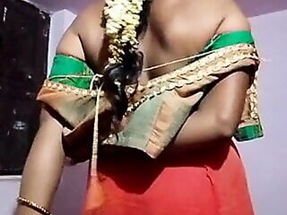 Swetha tamil wife saree strip record video 