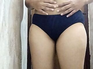 Tamil young 18 year old girl bathing at home