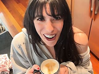  Can't Even Make My Morning Latte Without My BF Cumming All Over Me (Freeuse Facial)