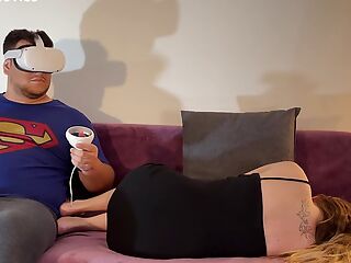 I fucked my stepdad while he was watching VR porn