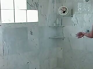 Two lesbian schoolgirls destroy their pussies in the shower