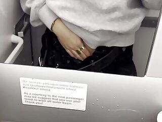 Hot I masturbate in the toilets of the plane - Jasmine SweetArabic
